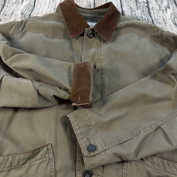 Orvis Men’s 2XL Field Barn Jacket Olive Green Quilted Lining Corduroy Collar - Picture 2 of 10